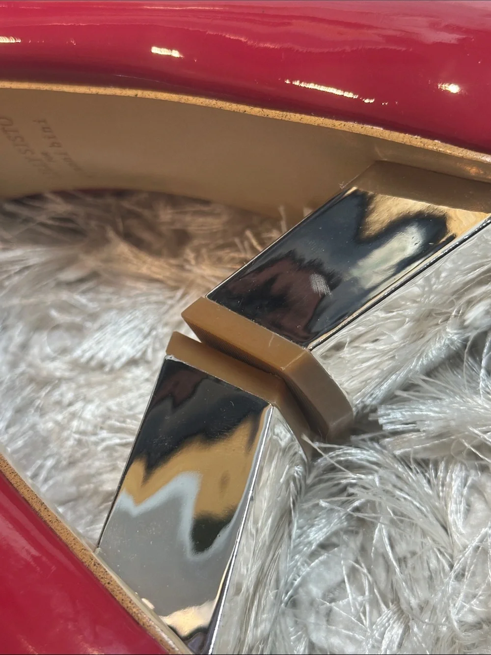 ๐NWOB Lilly Sisto by Gianni Bini Red Patent Square-Toe with Silver Buckle, 11M - Picture 8 of 13